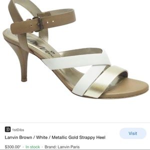 Lanvin Gold and Cream Strappy Heel